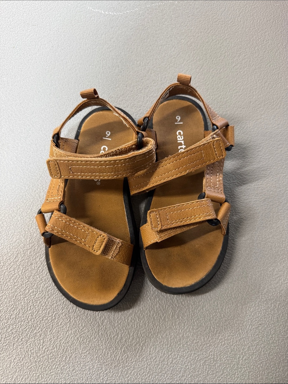 Carter's Tan Brown Adjustable Strap Kids Sandals